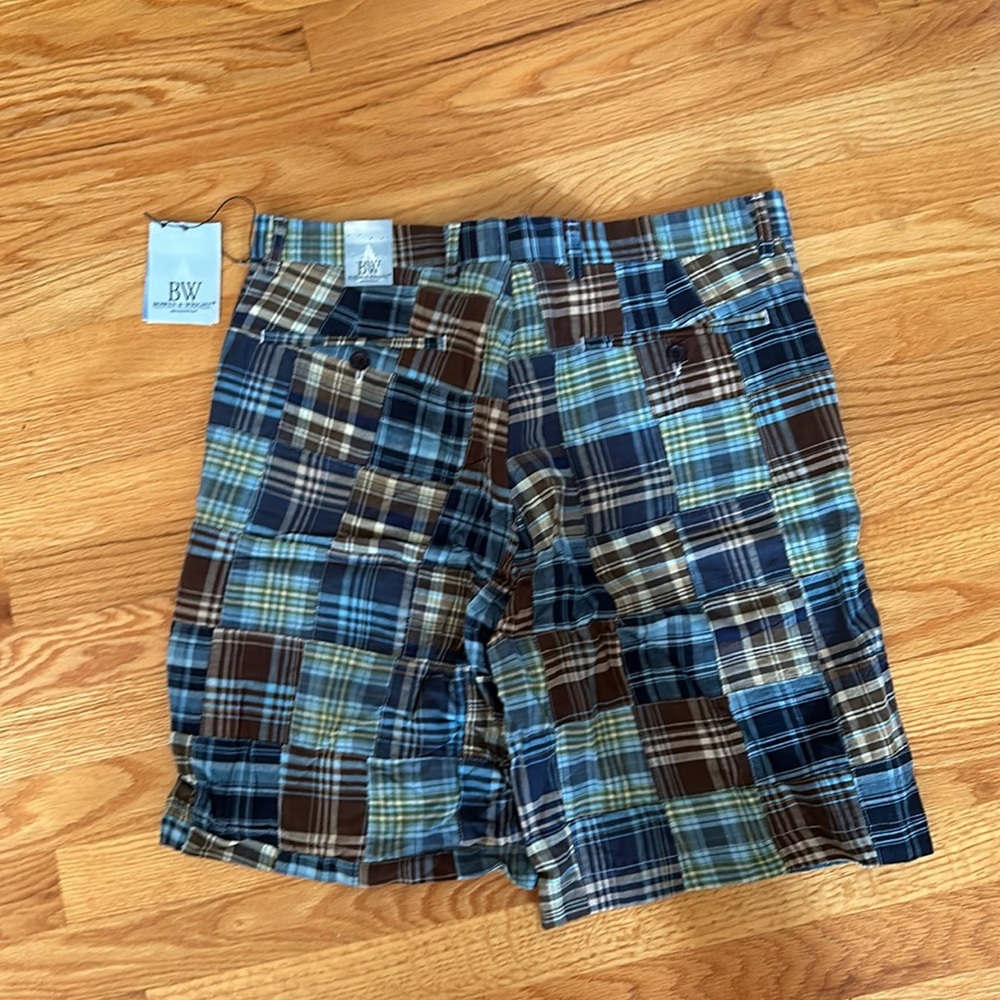 Bowen & Wright men’s patchwork plaid shorts size 34 -NEW